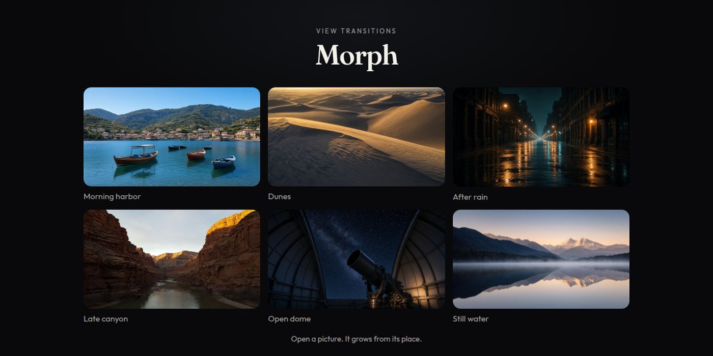 A grid of photographs that open into a full frame