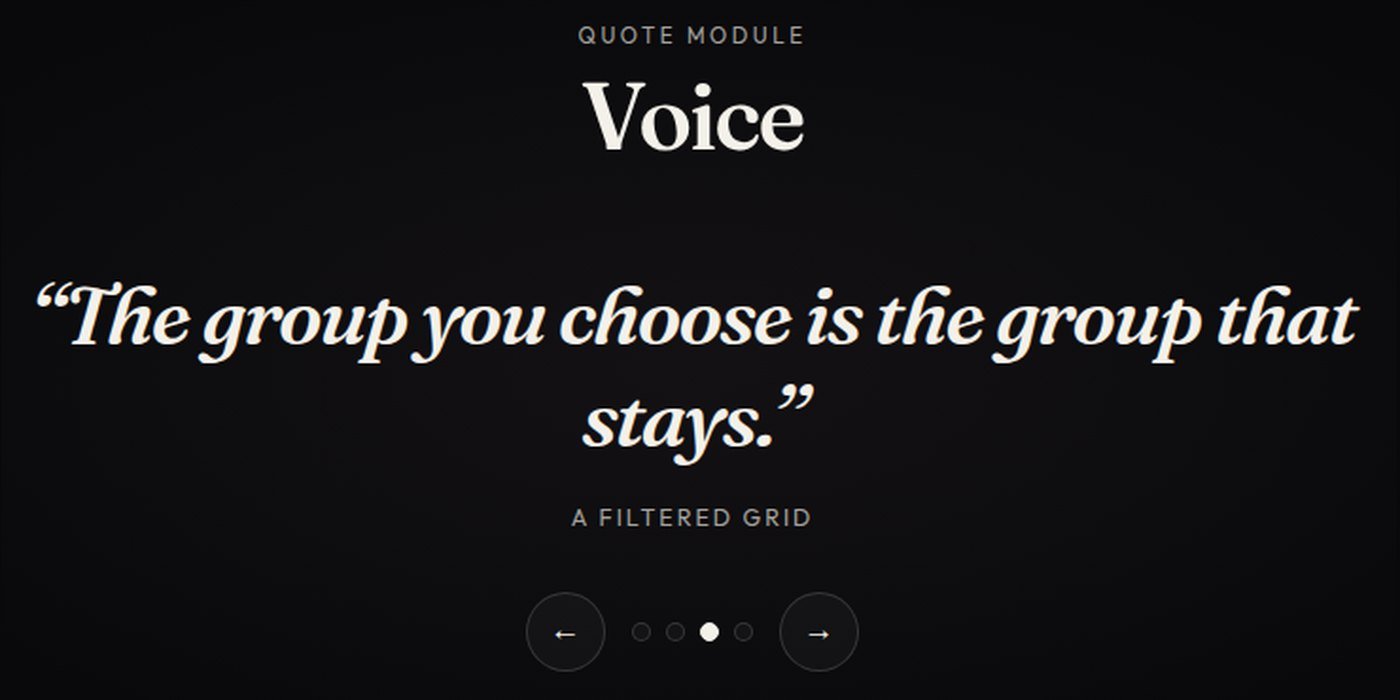 A short quote with controls to move between lines